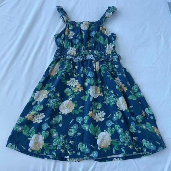 Old Navy Dress Girls 5T Floral Linen Cottagecore Maxi - Picture 3 of 6